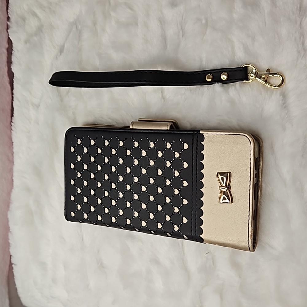 Brand new wallet cell phone case gold and black for S10 galaxy